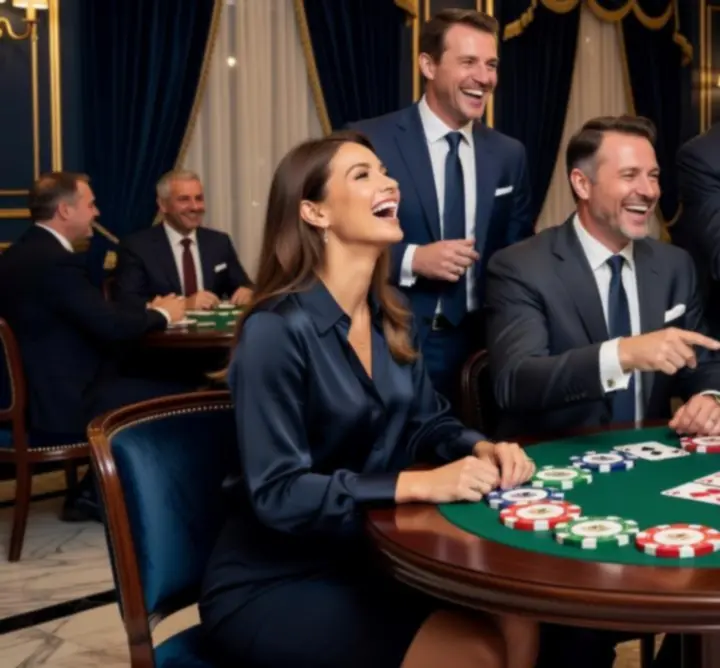 Uśmiechnięci goście podczas eleganckiego eventu rozrywkowego