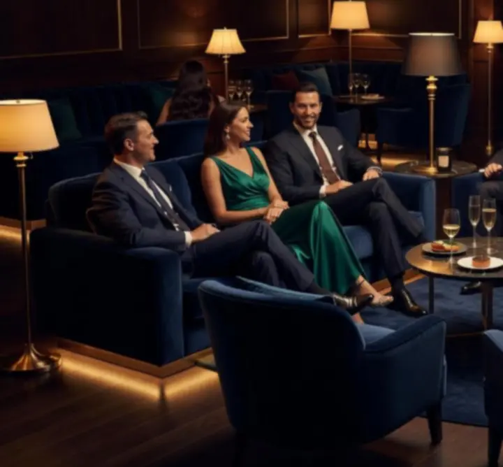 Wieczorne wydarzenie VIP w eleganckim wnętrzu